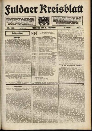Dritte Ausgabe vom Samstag, den 06. Dezember 1913.