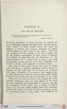 Chapter IV: The age of Pericles