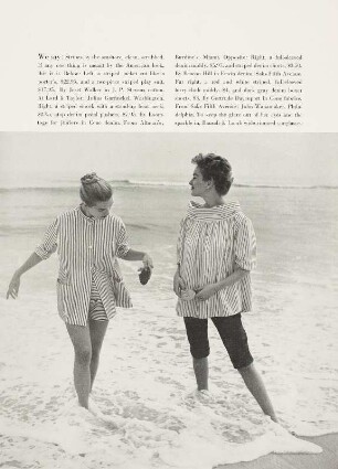 Modeaufnahme, Modelle Margie Cato und Alice Bruno, Tearsheet (Mademoiselle)
