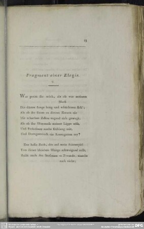 Fragment einer Elegie