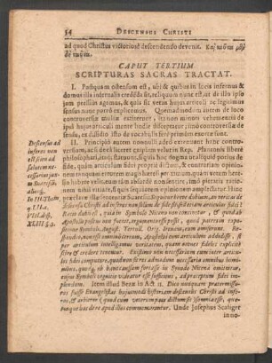 Caput Tertium Scripturas Sacras Tractat.