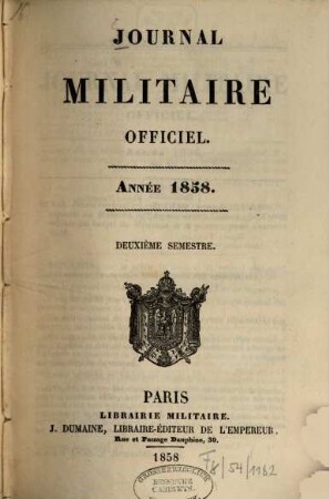 Journal militaire officiel. 1858,2