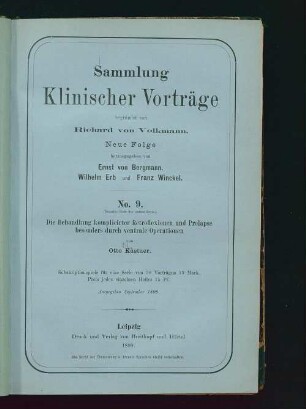 Die Behandlung komplicirter Retroflexionen und Prolapse besonders durch ventrale Operationen