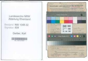 Entnazifizierung Karl Gerber , geb. 07.10.1903 (Angestellter)