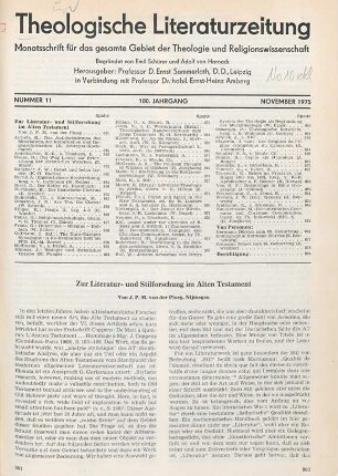 801-814 Zur Literatur- und Stilforschung im Alten Testament