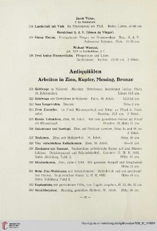 Antiquitäten (Nr. 321-348)