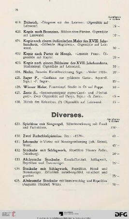 Diverses (Nr. 429-441)