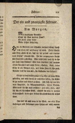 221-232, Der ein und zwanzigste Februar. - Der drey und zwanzigste Februar.
