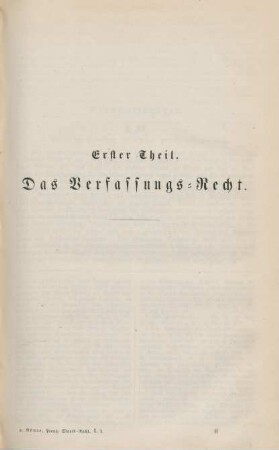 Erster Theil. Das Verfassungsrecht.