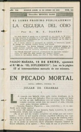 1924008322: En pecado mortal : novela inédita