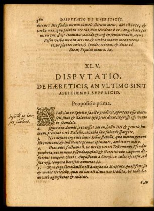 XLV. Disputatio, De Haereticis, An Ultimo Sint Afficiendi Supplicio.