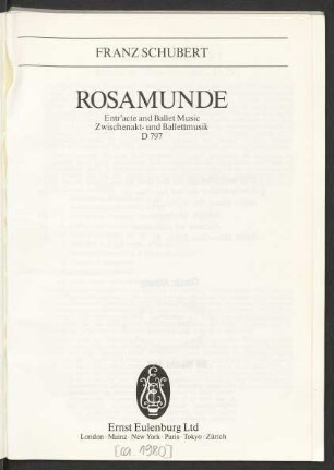 Rosamunde : entr'acte and ballet music : D 797