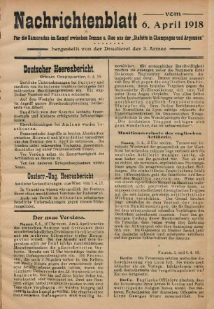 8.1918: Nachrichtenblatt vom
