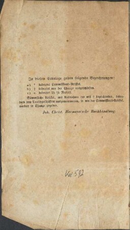 In diesem Catalog gelten folgende Bezeichnungen:
