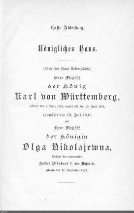Königshaus Württemberg