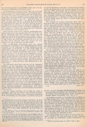 742-743 [Rezension] Wallis, Gerhard, Geschichte und Überlieferung