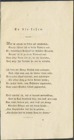 An die Leser