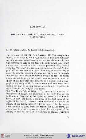 The Paṭolas, their governors and their successors