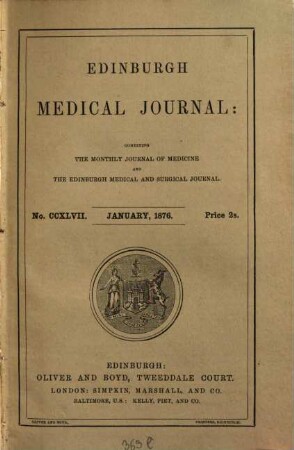 Edinburgh medical journal, 21,2. 1876