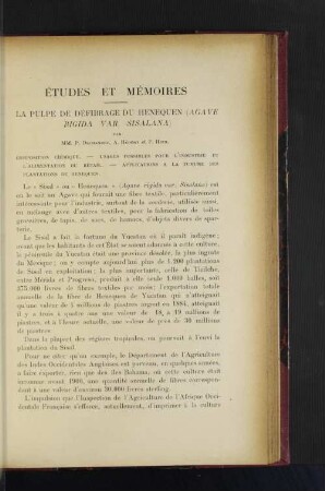 Études Et Mémoires.