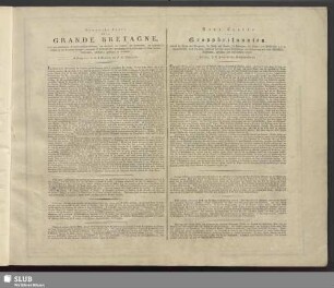 Groß-Britanien mit einer Tabelle und historischen Uebersicht