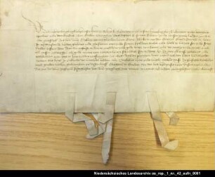 Die Häuptlinge Snelger in Uphusen und Haro und Haiko in Oldersum tragen ihre Herrlichkeiten dem Grafen Ulrich I. von Ostfriesland zu Lehen auf = OUB I, Nr. 824, S. 713 Siegel verloren