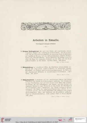 Arbeiten in Emaille (Nr. 94 - 122)