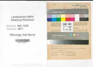 Entnazifizierung Karl Bernd Pfennings , geb. 10.03.1921 (Arzt)