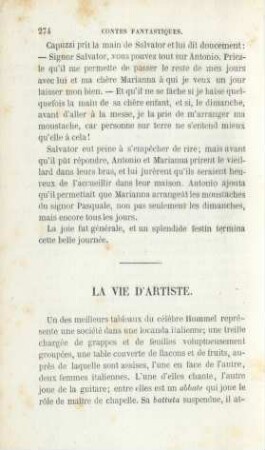 La vie d'artiste