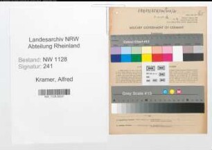 Entnazifizierung Alfred Kramer , geb. 19.05.1922 (Fahrer)