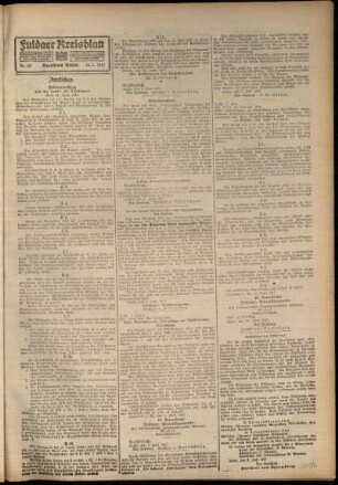 Zweite Ausgabe vom Mittwoch, den 11. Juli 1917.