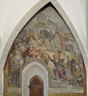 Wandbild: "Einzug Konrads des Großen auf die Burg Meißen im Jahr 1125"