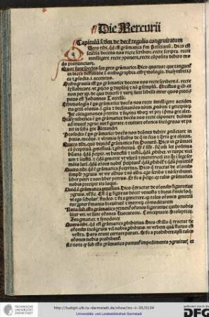 [Die mercurii, dieta tertia].