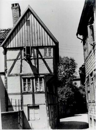 Fachwerkhaus in der Detmolder Altstadt. ?! Exterstraße Ecke Adolfstraße. ? Meierstraße. ? Bruchmauerstraße
