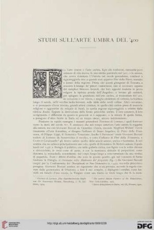 12: Studii sull'arte umbra del '400