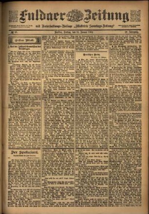 Erste Ausgabe vom Freitag, den 31. Januar 1902.