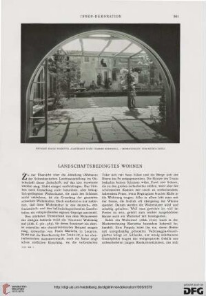 Landschaftsbedingtes Wohnen