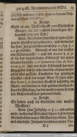 19. Frage. So haben auch die Gottlosen eine wahre Weißheit?