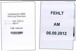 Entnazifizierung Heinrich Falk, geb. 20.03.1909 (Schreiner)