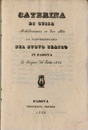 Caterina di Guisa : Melodramma in 2 atti