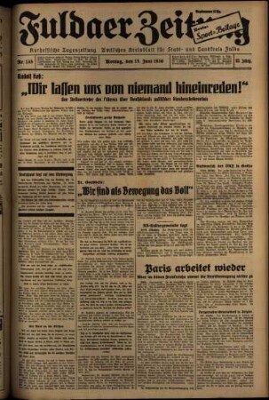 Ausgabe vom Montag, den 15. Juni 1936.