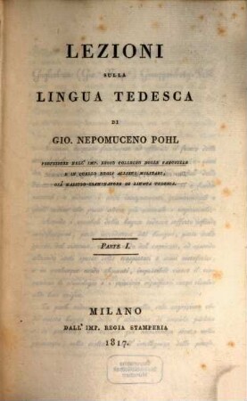 Lezioni della lingua tedesca, 1