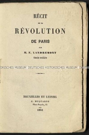 Abhandlung über die Revolution 1848 in Paris