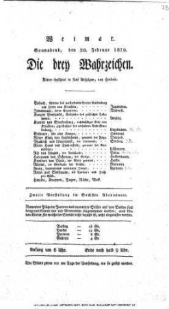 Die drey Wahrzeichen