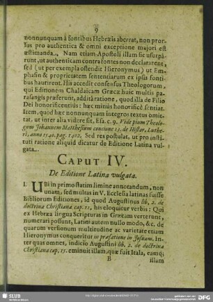 Caput IV. De Editione Latina vulgata