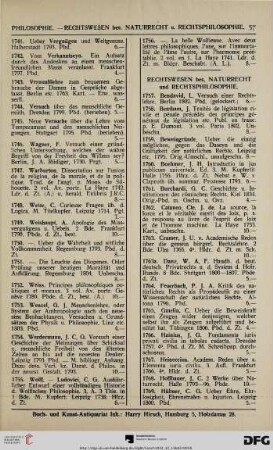 Rechtswesen bes, Naturrecht und Rechtsphilosophie (Nr. 1757- 1907)