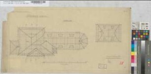 Neubau eines Empfangsgebäudes auf Bahnhof Neubeckum, Blatt 17: Sparrenlage, M. 1:100