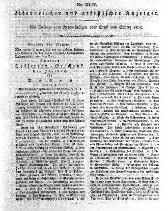 Literarischer und artistischer Anzeiger, No. XLIV.