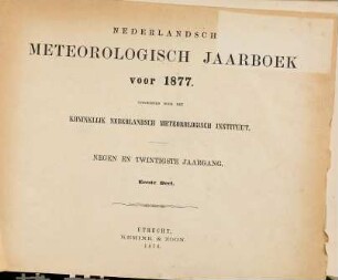 Nederlandsch meteorologisch jaarboek : voor .... 29, 29. 1877, D. 1