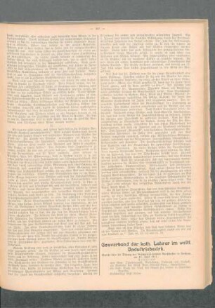 Gauverband der kath. Lehrer im westf. Industriebezirk : Bericht über die Sitzung des Geschäftsführenden Ausschusses in Bochum, am 18. Juli 1914
